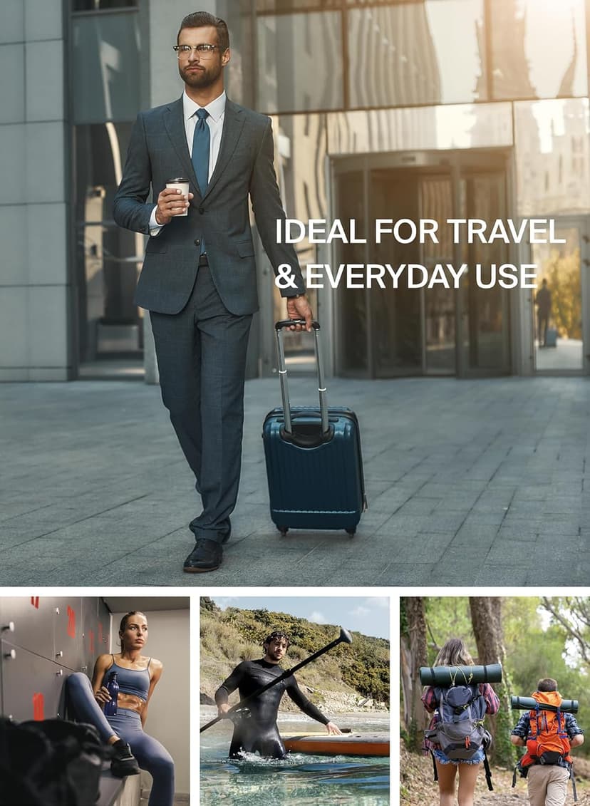 Black Voyage Reusable Vacuum Compression Travel Bag for Carry-On Suitcase and Backpack, Recycled IP67 Waterproof Space Saver Vacpack (2-Pack, 18L - Pump Included)