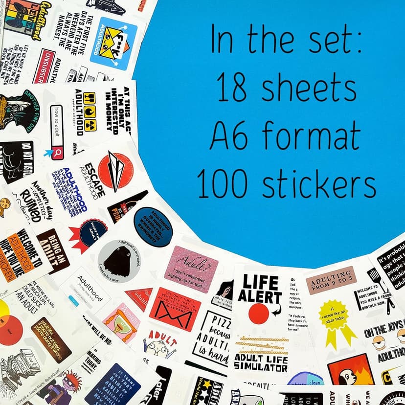 100Pcs Funny Adulting Stickers, Adulting is Hard Stickers, Funny Decals for Adults, Adult Reward Decals, Gifts for Women & Men B0C1S6BL2N