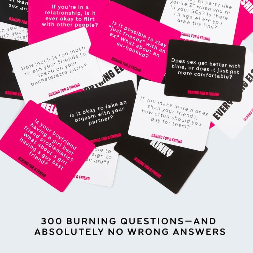Asking for A Friend by Relatable, Great Card Games for Game Night, Bachelorette Party Favors for Social Gatherings, and Friendly Icebreakers, Includes 300 Cards and 1 Die