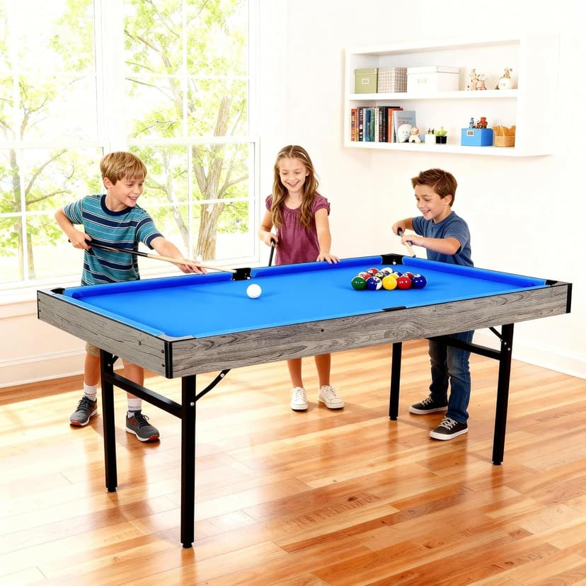 5in1 Multi-fuction Games Table,Folding Multi Game Combination Table Set with Ping Pong, Pool Billiards, Air Hockey, Bowling, and Shuffleboard for Indoor, Outdoor