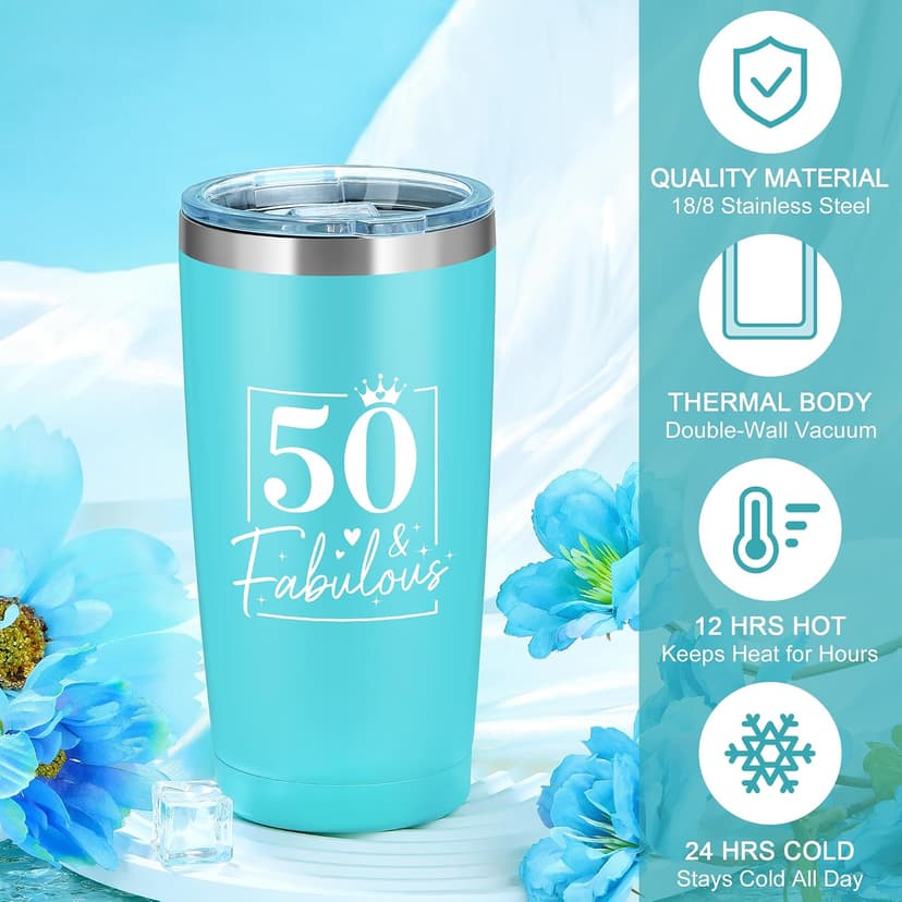 50th Birthday Gifts for Her 50 Year Old Gifts for Women Turning 50 and Fabulous Gift Ideas for Woman Cool 1976 Birthday Gift for Woman Happy 50th Bday Decorations Basket for Mom Daughter with Tumbler B0G1L8J8PK