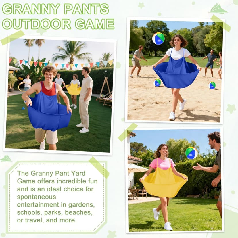 Granny Pants Yard Game Granny Pants Game with Strap Giant Yard Pant Toss Game Outdoor Party Game Granny Pants Outdoor Game with Bouncy Balls and Pump for Family Reunion Day Backyard Gatherings