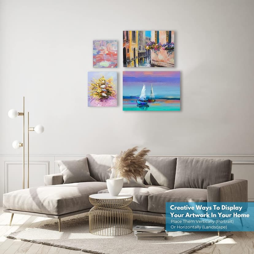 KEFF 24-Pack 𝗣𝗥𝗘𝗠𝗜𝗨𝗠 Canvas for Painting, 6 of 5x7, 8x10, 9x12,11x14 Painting Canvas Boards, Art Supplies for Adults & Kids - 100% Cotton Primed Canvases for Painting Acrylic, Oil, Watercolor B085F4JH1H