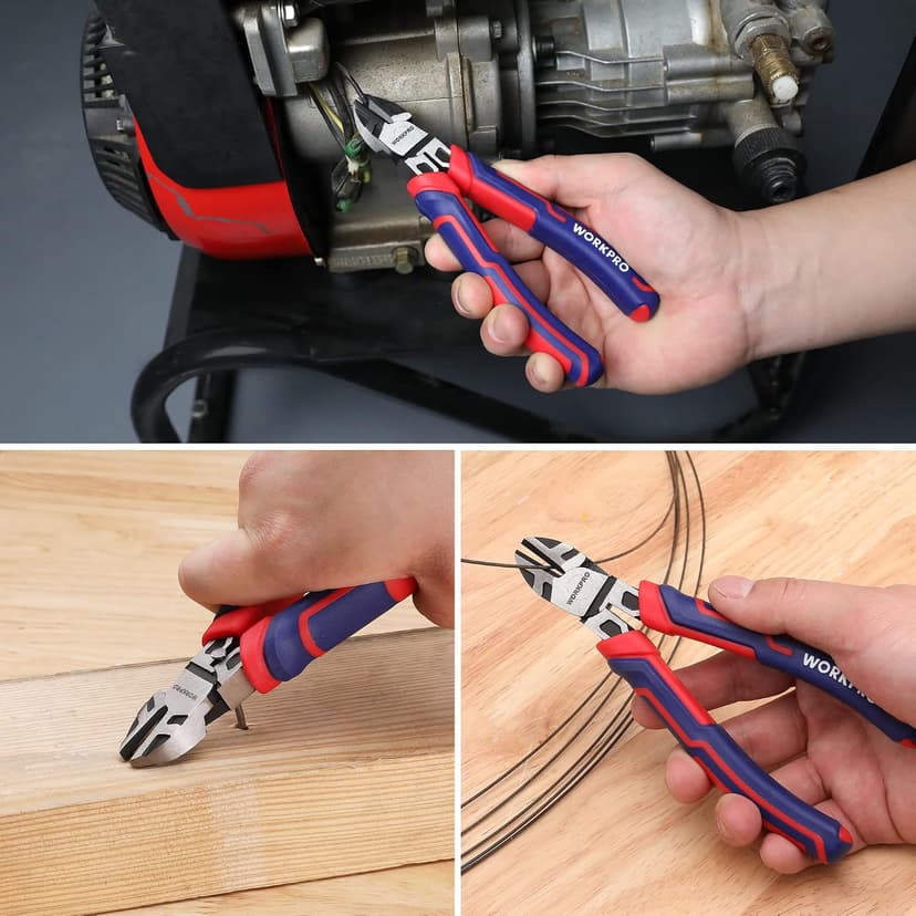 WORKPRO 6” Wire Cutters Heavy Duty CRV Steel, Diagonal Pliers for Cutting Wires Craft, Comfort Grip Handle B0B8SKQB9Z