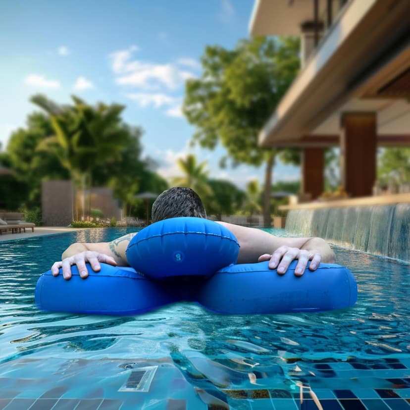 Inflatable Face Down Pool Float for Laying on Stomach, Oversized
