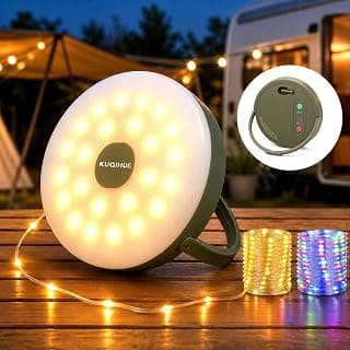 Quick Storage Rechargeable Tent Light,Waterproof Hanging LED Design for Awning Patio Indoor Outdoor Decor Camping Essentials Camping String Lights, 32.8FT Rechargeable with Storage Reel, 8 Modes B0F3HZZNNP