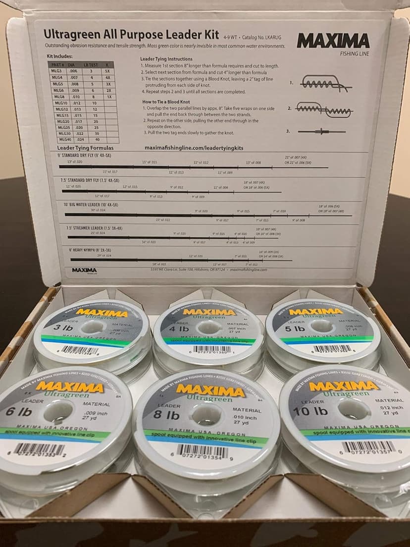 Maxima Fishing Line All Around Ultragreen Leader Tying Kit, Green, One Size (LKARUG)
