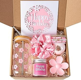 Birthday Gifts For Women, Teen Girl, Her, Happy Birthday Gift Box For Girl, Women, Sister, Daughter, Friends, Cute Daisy Aesthetic Glass Cups Gift Set 7pcs