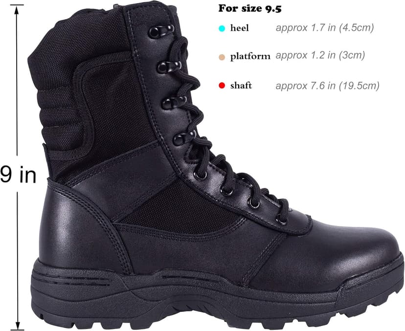 RIELD Men's Military Tactical Work Boots Side Zipper Jungle Army Combat Boots