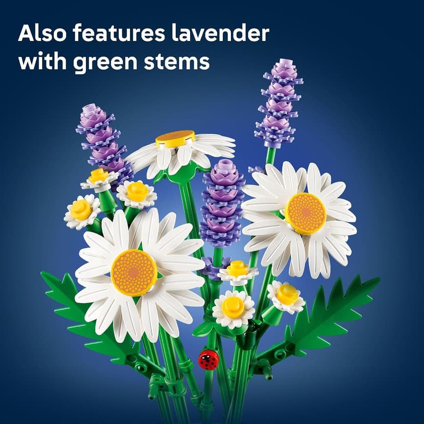 Building Toys for Girls & Boys, Ages 9+, Artificial Flowers Craft Kit, Home Décor & Display, 133 Pieces, Gift for Kids LEGO Botanicals Daisies 11508 B0FMS7CRHX