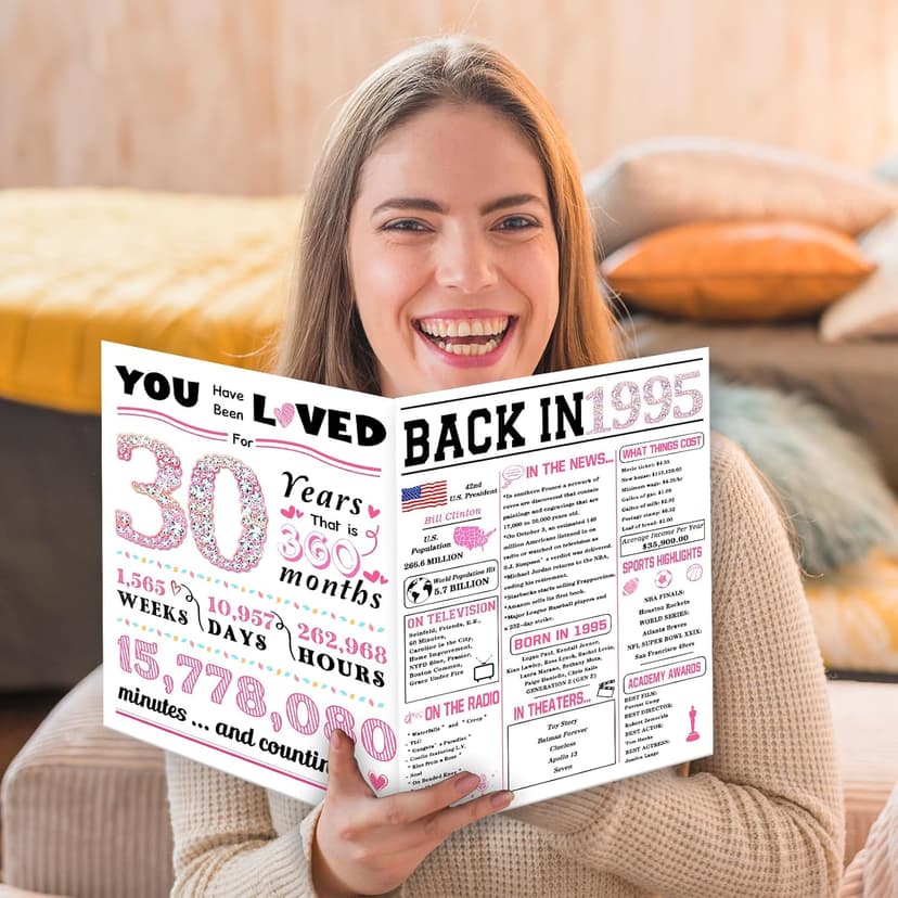 30th Birthday Card,30th Birthday Decorations for Her,Happy 30th Birthday Gifts for Women,Funny 30 Years Old Bday Gift for Sister Friends