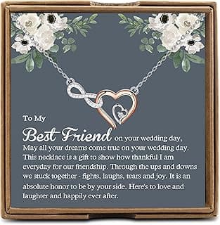 OKEYCH BestFriend Gift to Bride, To My Best Friend On Her Wedding Day Necklace, Bride Gift From Maid of Honor, Wedding Present