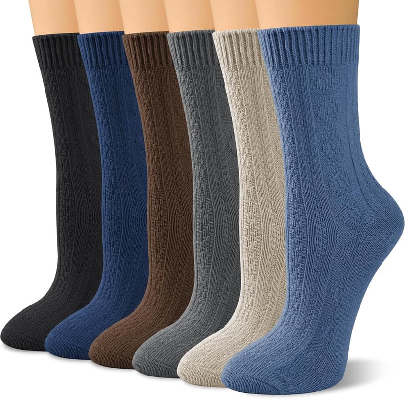 Athletic, Breathable, Warm, Soft, Comfortable, Calf, Gifts, Casual, Size 5-9, Fall Justay Crew Socks for Women, Cute Knit Boot Dress Cotton Socks B0C68LX55L