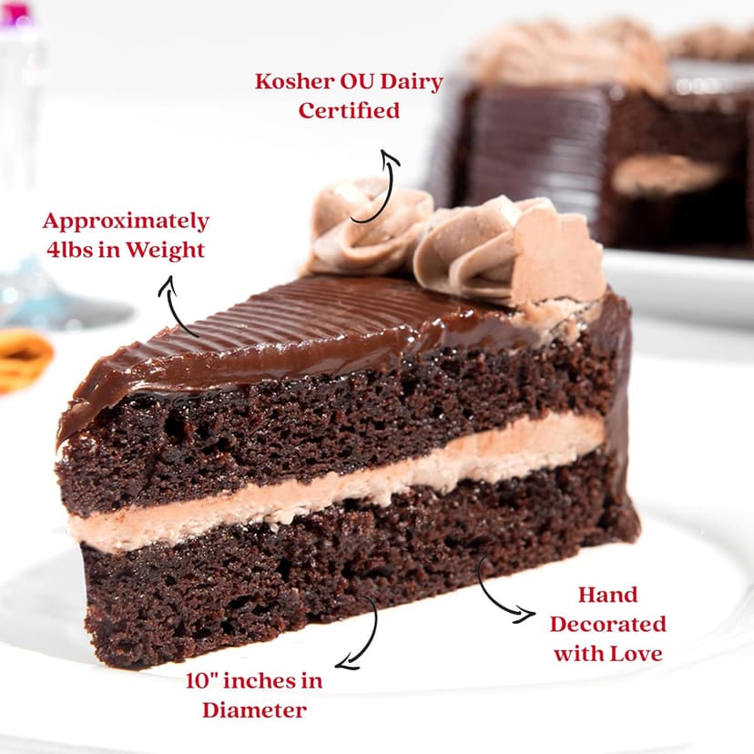 David’s Cookies Chocolate Fudge Cake 10” - Birthday Cake For Delivery Fresh Bakery Dessert - Quality Cakes for Delivery - Great Birthday Gift Idea