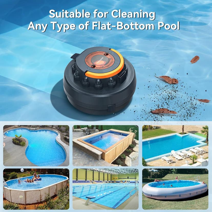 X2 Cordless Pool Cleaner Robot, Robotic Pool Vacuum for Above/In Ground Pool, 45W Dual-Motor, Self-Parking, Enhanced with 2L Debris Capacity