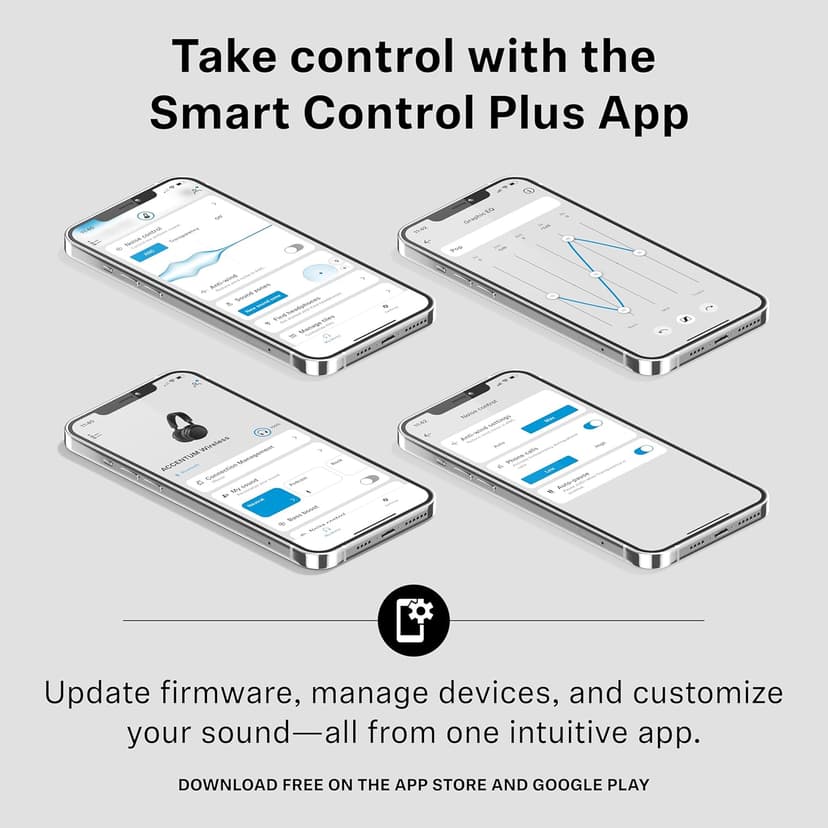 Sennheiser ACCENTUM Wireless Bluetooth Headphones Noise Cancelling - Up to 50HR Playtime, Hybrid Noise Cancelling (ANC), All-Day Comfort, Bluetooth Over Ear Headphones for School, Traveling, White