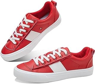 Obtaom Women Tennis Fashion Shoes Casual PU Leather Sneakers Comfortable Court Sneakers