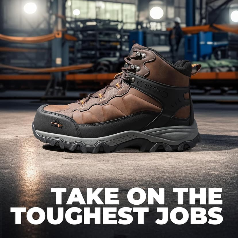 NORTIV 8 Waterproof Steel Toe Boots for Men Slip Resistant Safety Industrial Boots Paladin-Steel
