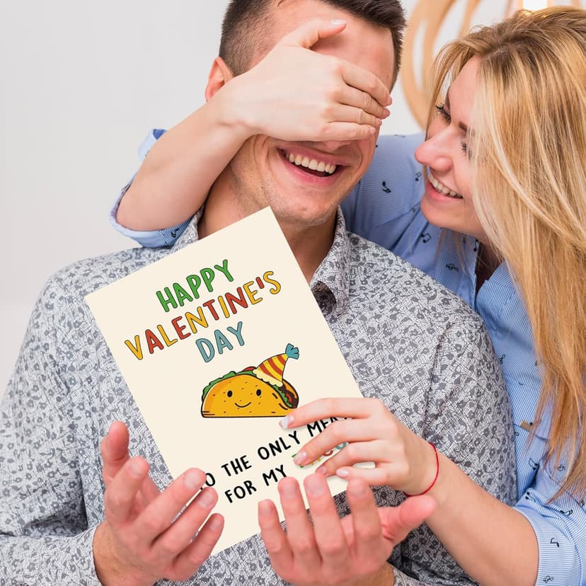 Lovely Taco Valentines Day Card for Him Her, Naughty Valentine's Day Gift for Husband Wife, Romantic Boyfriend Girlfriend Vday Card, To The Only Meat for My Taco