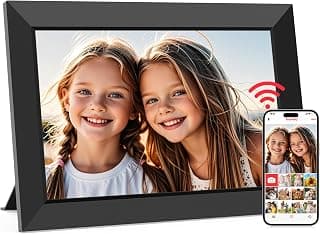 1280x800 HD IPS Touch Screen, Slideshow, Auto-Rotate, Tabletop/Wall, Send Photos/Videos from Phone, Gifts for Mom - Black Frameo 10.1" WiFi Digital Picture Frame, Electronic Photo Frames - 32GB B0D8JDPKKS