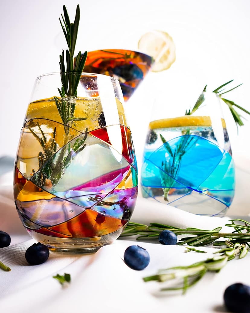 Sagrada Barcelona Stemless Wine Glasses – Hand‑Painted Set of 1 Unique Wine Gift for Wedding, Anniversary, Housewarming & Christmas Ideal for Women & Men