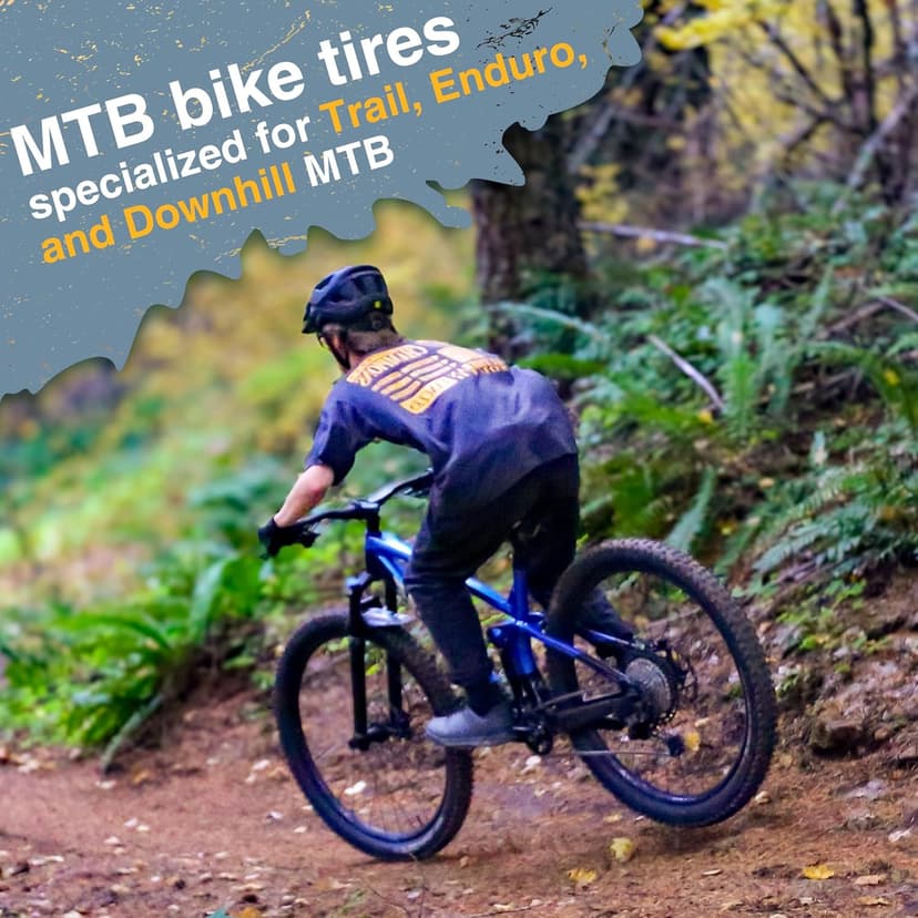 WEEROCK MTB Bike Tire Two Pack 26/27.5/29 Inch Tire Folding Bead Replacement Tyre, 2.3 Inch Wide Mountain Bicycle Tires with Inner Tubes, Black/Brown Wall Side