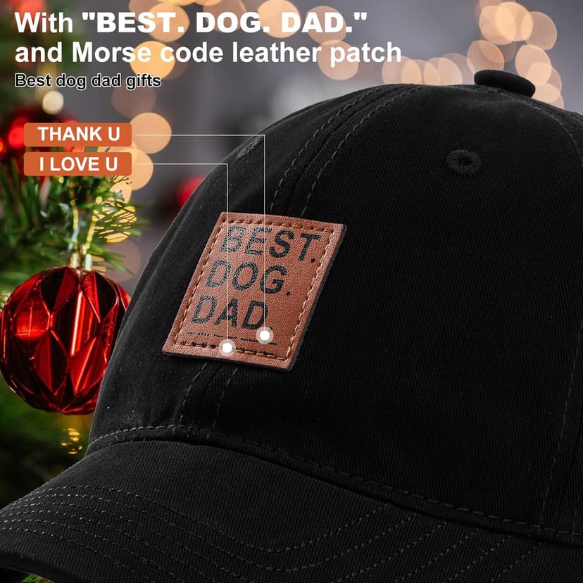 Best Dog Dad Gifts Hat, Fathers Day Birthday Gifts for Dad Baseball Cap Black