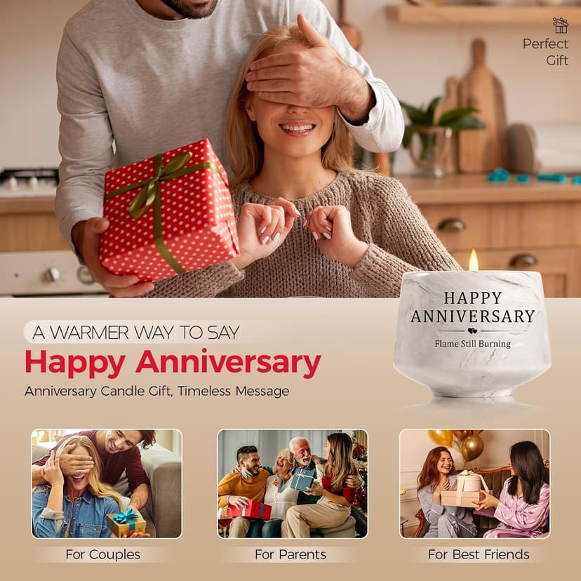Happy Anniversary Candle – Aniversario Gifts for Couple,Women,Men 6oz Lavender Scented Candle,Anniversary Romantic Gifts for Him & Her B0G4GGC4Y6