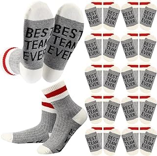 12 Pairs Best Team Ever Crew Socks Bulk Employee Appreciation Gifts for Women Men Staff Coworker Office Christmas