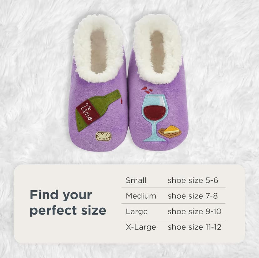 Snoozies Wine Slipper Socks for Women B08HCLL1LT