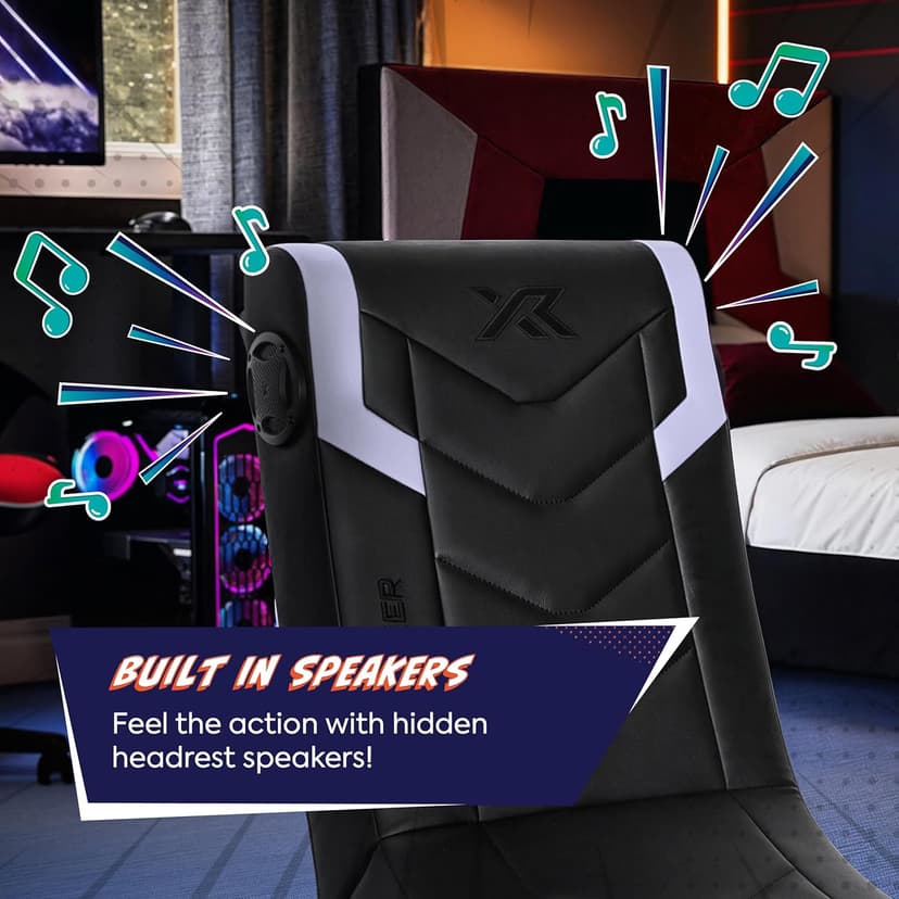X Rocker Video Gaming Floor Rocker Chair, Built-in Audio, Foldable, for Gamers, Bedroom, or Game Room for Boys, Girls, Teens 5-17, Gifts for Gamers