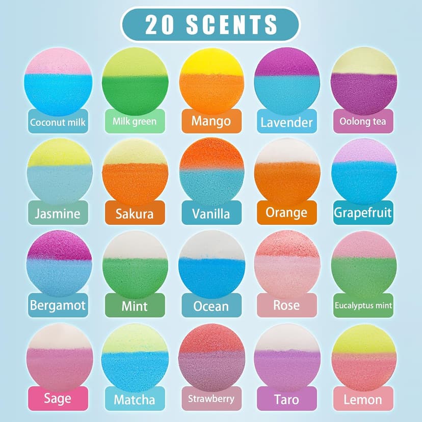 20 Pack Bath Bombs for Kids with Surprise Inside Bubble Bath Toys Organic Natural Bath Bombs Set Easter Basket Stuffers Birthday Christmas Gift for Kids 3 4 5 6 7 8 Years Old Boys Toddlers Girls B0D5Z33X94