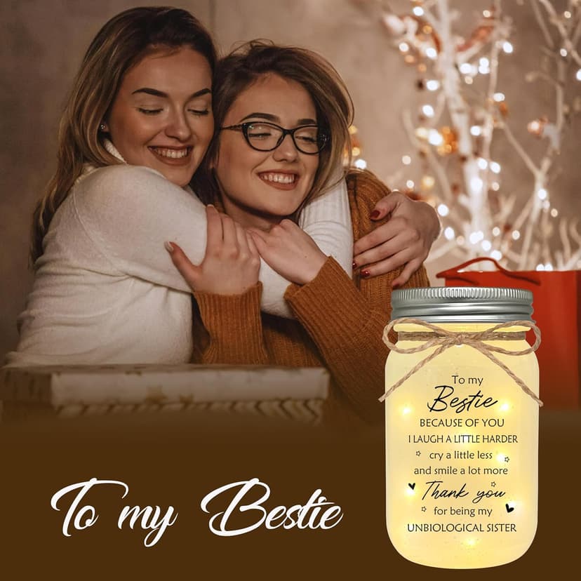 Best Friend Birthday Gifts for Women, Mason Jar Night Lights - Christmas Mother's Day Birthday Gifts for Women Friendship