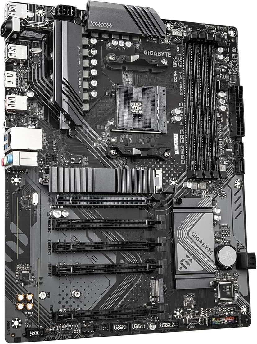 GIGABYTE B550 Eagle WIFI6 Motherboard, Supports AMD AM4 Ryzen 5000 Processors, ATX, DDR4, 2X M.2, PCIe 4.0, WIFI6, 1GbE LAN, EZ-Latch