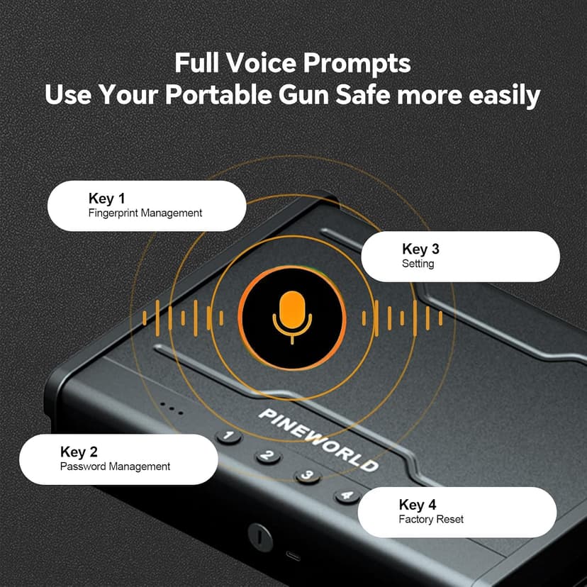 Interior Light Emergency Power Supply Voice Navigation Mute Mode, With Cable For Home, Nightstand, Car,Travel. Nice Gift PINEWORLD Biometric Fingerprint Handgun Safe with Raised Backlit Keypad&Key B0CD7BJF1H