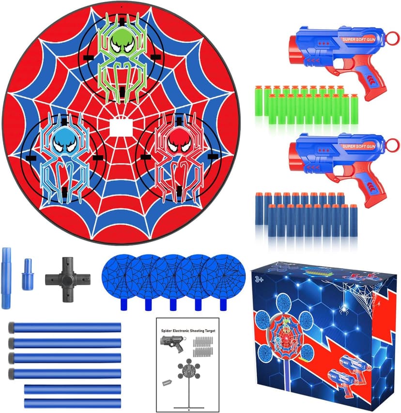 Shooting Games Toys for Nerf Gun Party, Shooting Targets with 2 Toy Guns 40 Foam Darts Kids Outdoor Indoor Toys for Birthday Easter Xmas Gifts for 4 5 6 7 8 9 10+ Year Old Boys Kids