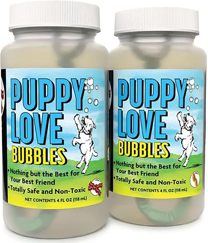 Puppy Love Bubbles, Peanut Butter & Bacon Scented Bubbles 4oz. Bottle-2 Pack Combo (1 Peanut Butter/1 Bacon) for Dogs B0913CYKF2