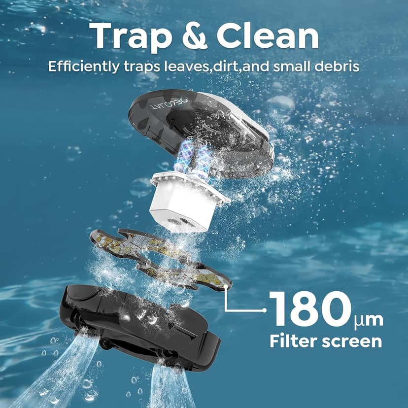 S1 PRO Cordless Pool Vacuum – Powerful Robotic Cleaner for Above-Ground Pools up to 1076 Sq.ft, 120-Min Runtime, 2.5H Fast Charging, Smart Auto-Parking Design