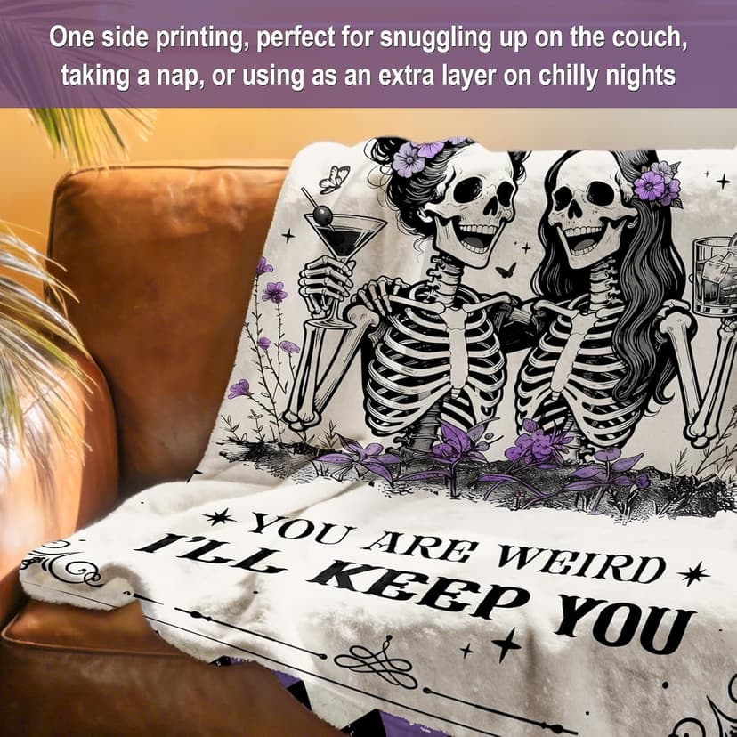 Gothic Best Friend Blanket,Gothic Funny Gift for Sister,Besties, BFFs, and Weird Friends,60"x50" Best Friend Birthday Gifts for Women,Best Friend Blanket Gifts for Women B0GSQN1SP4
