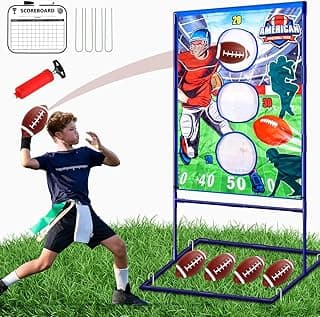 Football Toss Game with 4 Inflatable Balls, Football Throwing Target Games for Boys 8-12, Sports and Outdoors Toys for Kids Ages 3+