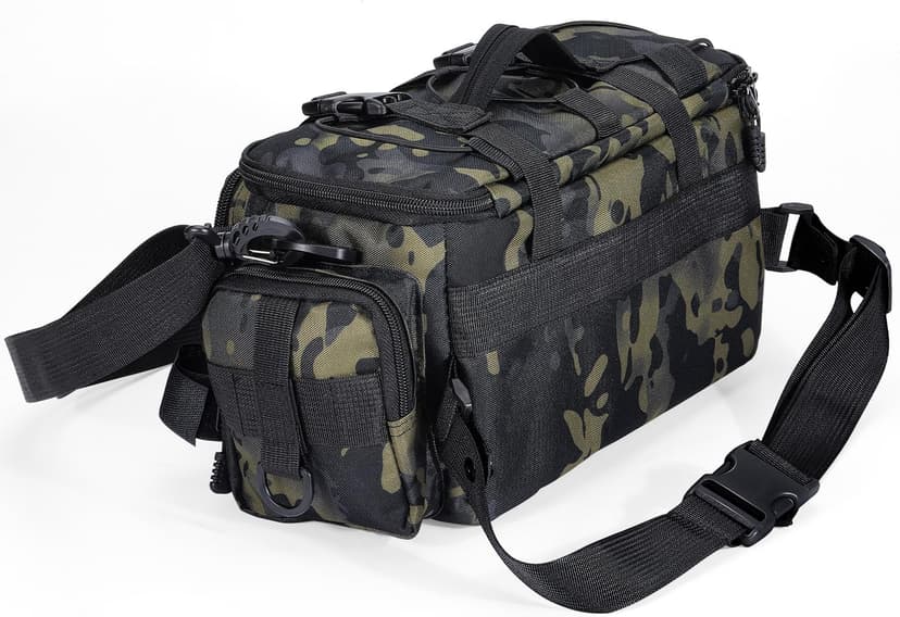 Sougayilang Fishing Tackle Bags with 3600 Tackle Tray - Fishing Tackle Storage Bags for Saltwater or Freshwater Fishing Gear - Padded Shoulder Strap - Tackle Box Bag Fishing Bag(Green)