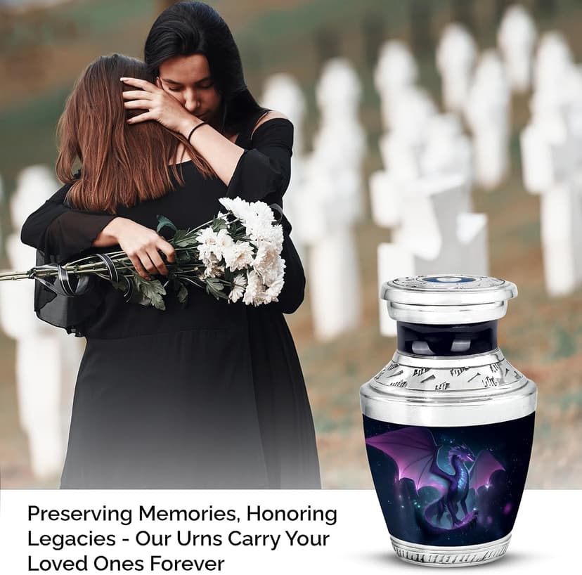 Blue Cremation Urns, Mini Urn, Burial Urn for Men Ashes, Urn for Women Dragon Urn, 3 Inch Memorial Urn for MoM, Small Funeral Urns for Human Ashes B0FFZCN1G6