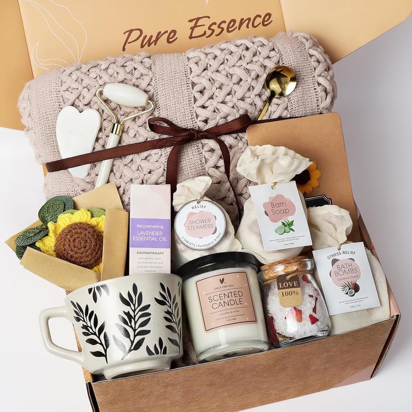 Birthday Gift for Women, Get Well Soon Self Care Package, Unique Spa Gift Basket Thank You Gifts for Mom Grandma Wife Best Friend Sister Her Mothers Day B0FKN316XM