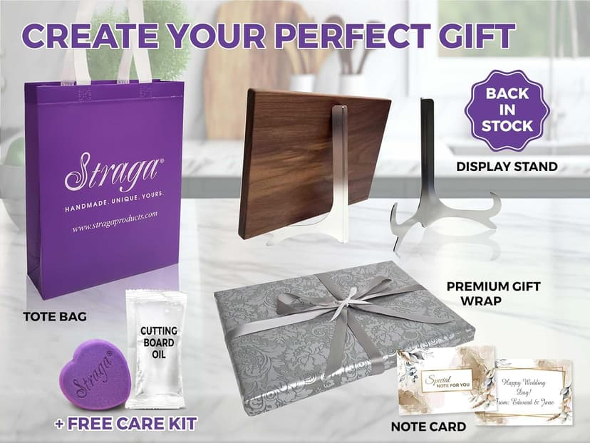 Personalized Cutting Board - Custom Engraved Wood Charcuterie Board - Best Wedding Gift Idea for Couples (Bride & Groom), Newlyweds - Handcrafted in USA from Premium Hardwood 002