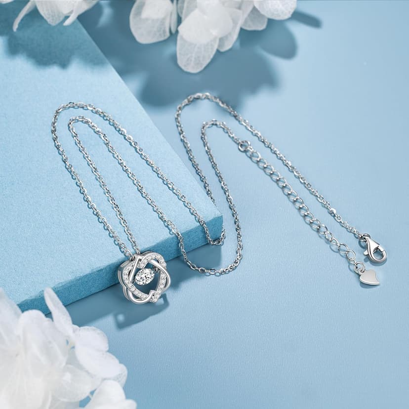 NOURISHLOV Unbreakable Necklace, Strength Gift, Inspirational Gifts, Resilience Necklace, Empowerment Gift for Her, Birthday, Graduation, Tough Times, Infinity Interlocking 2 Hearts Necklace for Women