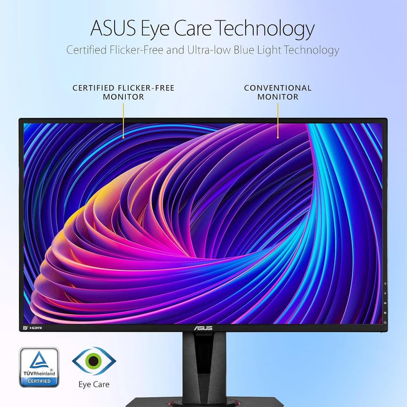 ASUS TUF 27" IPS Gaming Monitor, 2K (2560 x 1440), LED Display, 165Hz, 1ms, G-SYNC, HDR 10, 100% sRGB, Anti-Glare M, VESA Mountable, Ajustable Stand, DisplayPort x1, HDMI x2