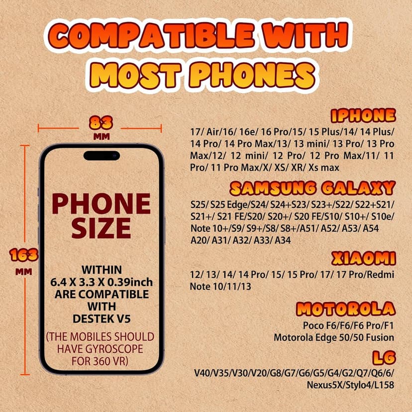 DESTEK V5 VR Headset for Phone w/VR Gamepad, 128 Premium VR apps Included, Anti-Blue Eyes Protected HD Lenses, 110° FOV Virtual Reality Headsets for iPhone, Android Phone- Black