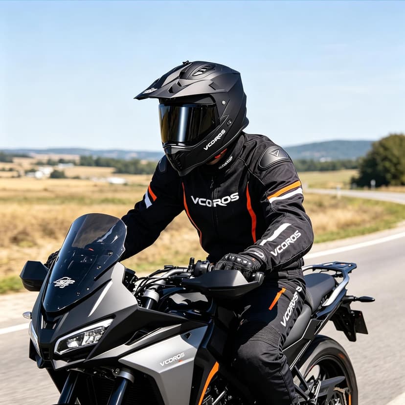 VCOROS Adventure Motorcycle Helmet VS-908 with Visor ATV Dirt Bike Off Road Motocross Full Face Helmet for Adults DOT Approved