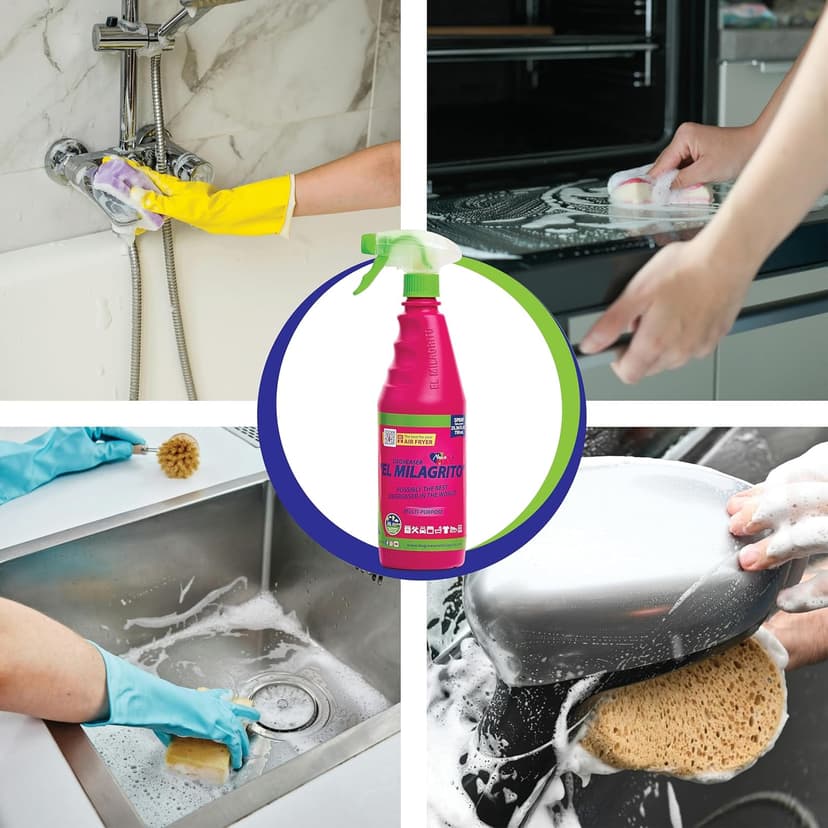 EL MILAGRITO Heavy Duty Degreaser & Multi-Purpose Cleaner, 25.36 Fl Oz Spray for Kitchen, Bathroom,Fabrics, Boats,Automotive,Floors,Industrial.More than 100 Surfaces. Proven, Ready to Delivery.