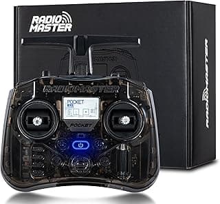 Radiomaster Pocket ELRS Remote Controller Portable Hall Gimbal EdgeTX Transmitter with LED Light for FPV Drone/RC Helicopter&Car Boats&Multirotor (Battery Not Included)